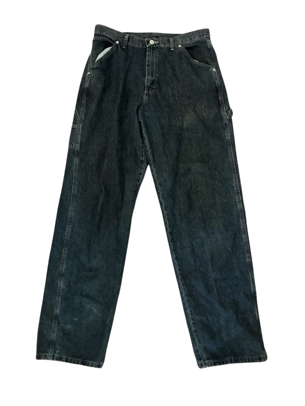 Vintage Y2K Wrangler Carpenter Jeans Relaxed Fit Utility Dark Wash 33x34